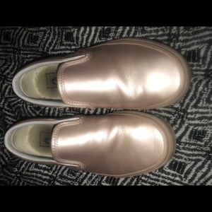 Rose gold slip on vans 7.5